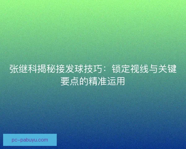 张继科揭秘接发球技巧：锁定视线与关键要点的精准运用